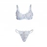 SUBBLIME 957629 CONJUNTO SUJETADOR Y PANTIES CON BORDADOS DE FLORES CELESTE S M