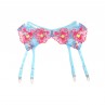 SUBBLIME 957643 CONJUNTO SUJETADOR Y LIGUERO CON BORDADOS DE FLORES ROSAS S M