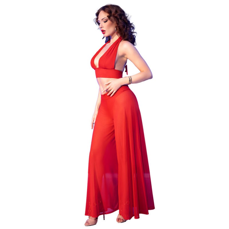 CHILIROSE CR 4857 SET TOP Y PANTALONES ROJO TALLA M