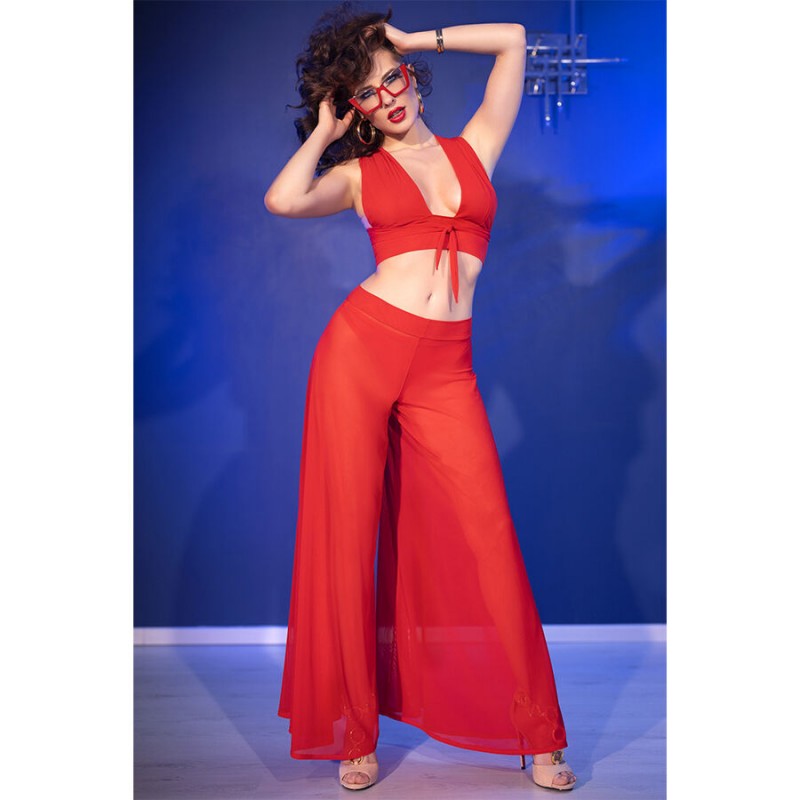 CHILIROSE CR 4857 SET TOP Y PANTALONES ROJO TALLA M