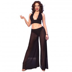 CHILIROSE CR 4857 SET TOP Y PANTALONES NEGRO TALLA S