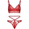 LEG AVENUE SET 2 PIEZAS CON TANGA DOBLE TIRANTA M L ROJO