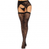 LEG AVENUE MEDIAS ENCAJE LIGUERO NEGRO
