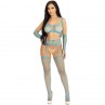 LEG AVENUE SET TOP MEDIAS DE LIGA GUANTES AZUL