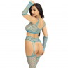 LEG AVENUE SET TOP MEDIAS DE LIGA GUANTES AZUL