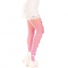 LEG AVENUE MEDIAS CON ABERTURAS CORAZON LAZOS ROSA