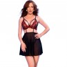 CHILIROSE CR 4869 BABYDOLL NEGRO ROJO S