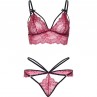 LEG AVENUE 81623 SET SUJETADOR TANGA BURDEOS TALLA S