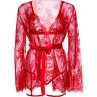 LEG AVENUE 86123 SET BODY BATA DE LIGUERO ROJO TALLA M