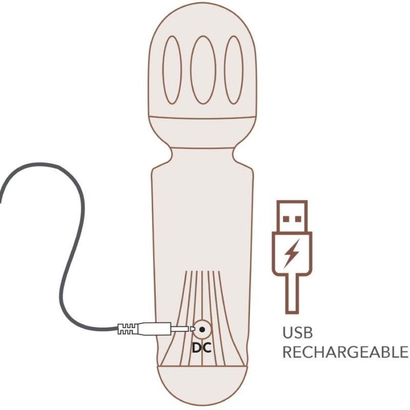 ROCKS OFF MINI WAND RECARGABLE 16 FUNCIONES NEGRO