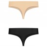 BYE BRA PACK 2 TANGAS INVISIBLES BEIGE Y NEGRO TALLA M