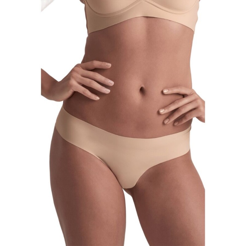 BYE BRA PACK 2 TANGAS INVISIBLES BEIGE Y NEGRO TALLA M