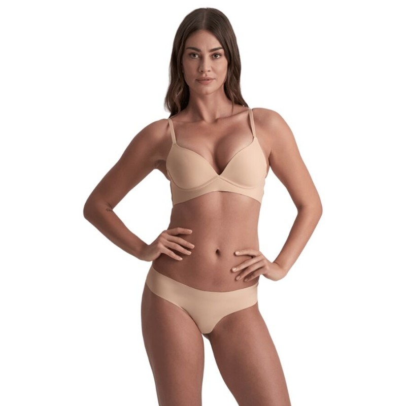 BYE BRA PACK 2 TANGAS INVISIBLES BEIGE Y NEGRO TALLA M