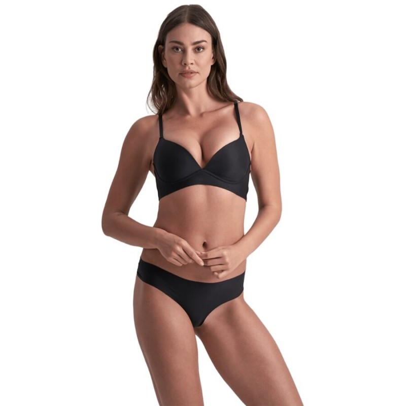 BYE BRA PACK 2 TANGAS INVISIBLES BEIGE Y NEGRO TALLA M