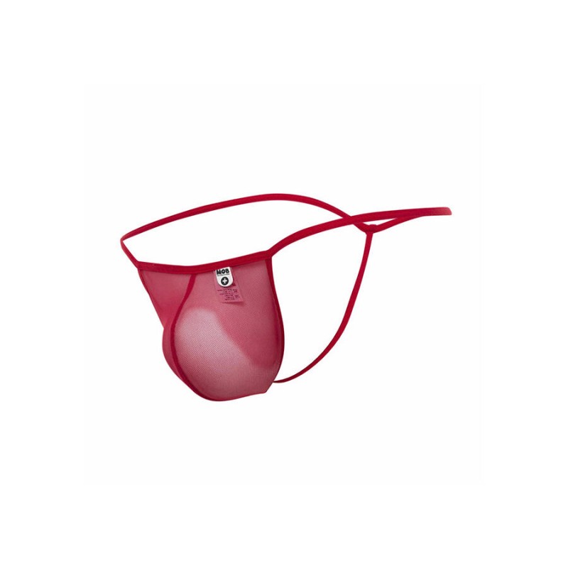MOB TANGA TRANSPARENTE CON FORMA DE T ROJO TALLA L XL