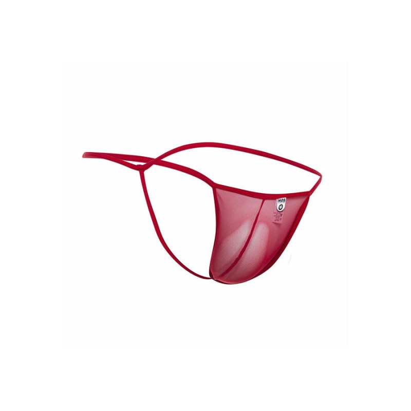 MOB TANGA TRANSPARENTE CON FORMA DE T ROJO TALLA L XL