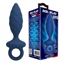 MR PLAY PLUG ANAL TEXTURIZADO CON ANILLA AZUL L