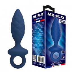 MR PLAY PLUG ANAL TEXTURIZADO CON ANILLA AZUL M