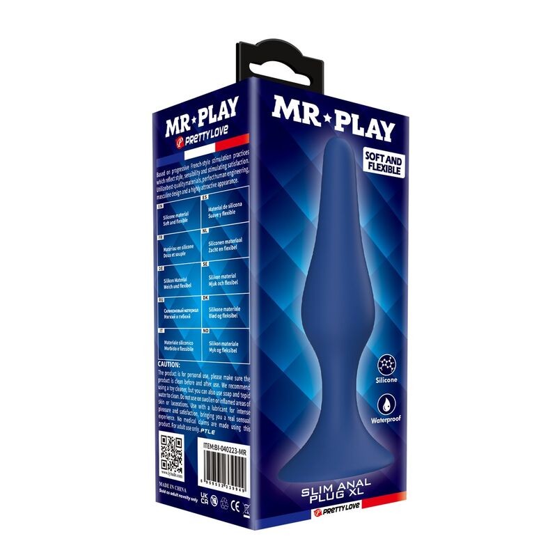 MR PLAY PLUG ANAL CoNICO SILICONA AZUL XL