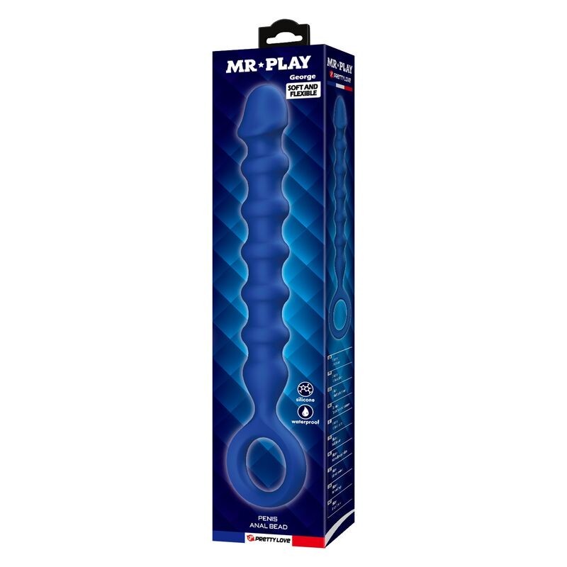 MR PLAY BOLAS ANALES Y PLUG ANAL SILICONA AZUL Ø 34 CM 285 CM