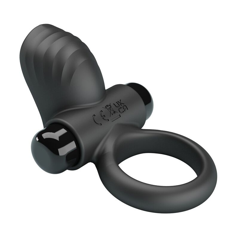PRETTY LOVE ANILLO VIBRADOR PARA PENE ADRIEN 10 FUNCIONES NEGRO