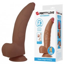 PRETTY LOVE CUTHBERT DILDO REALiSTICO FLEXIBLE 20 CM Ø 5 CM TPE MARRoN
