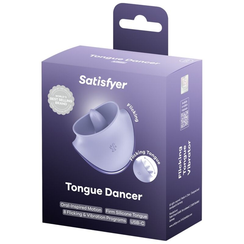 SATISFYER TONGUE DANCER ESTIMULADOR CLITORIANO CON VIBRACIoN Y PULSACIONES LILA