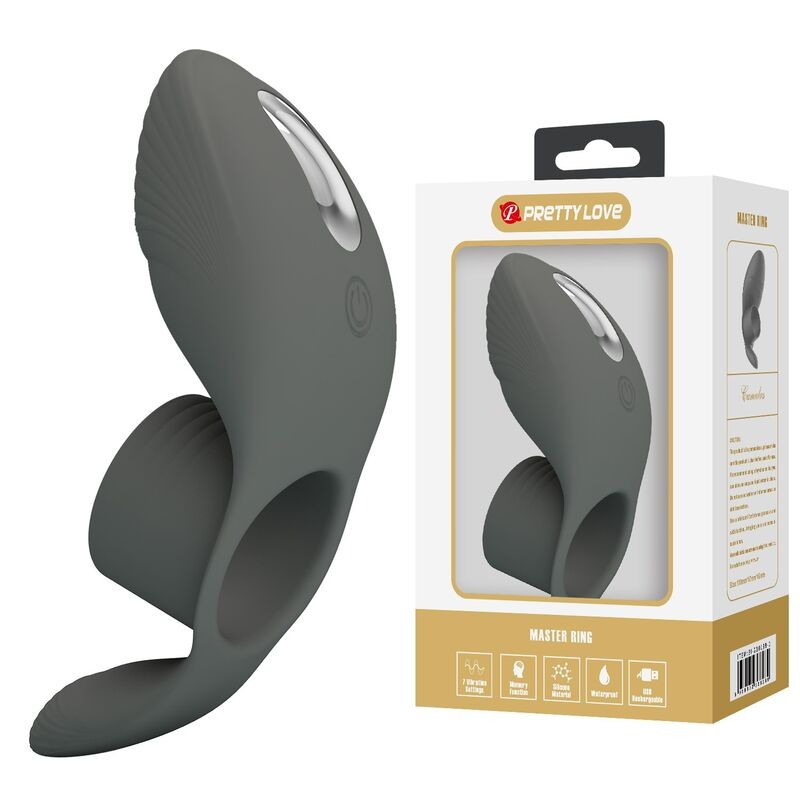 PRETTY LOVE ANILLO VIBRADOR RECARGABLE CON DOBLE ESTIMULACIoN
