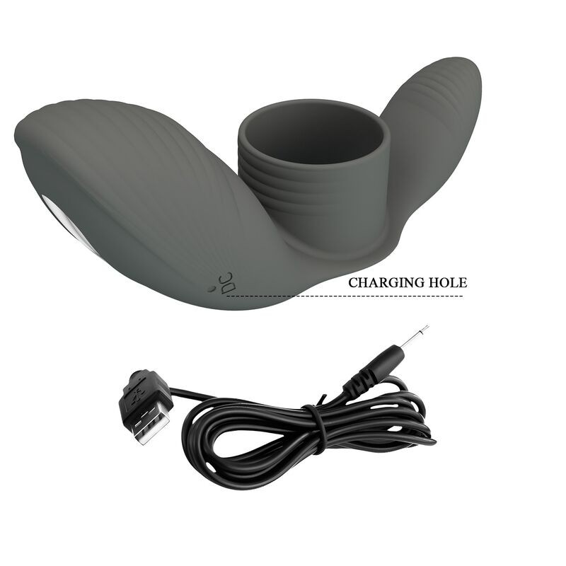 PRETTY LOVE ANILLO VIBRADOR RECARGABLE CON DOBLE ESTIMULACIoN