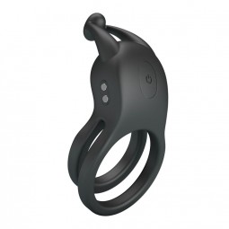 PRETTY LOVE GOODWIN ANILLO VIBRADOR DOBLE PARA PENE RECARGABLE NEGRO