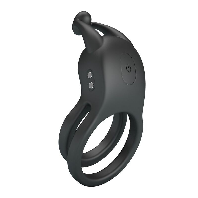 PRETTY LOVE GOODWIN ANILLO VIBRADOR DOBLE PARA PENE RECARGABLE NEGRO