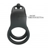 PRETTY LOVE GOODWIN ANILLO VIBRADOR DOBLE PARA PENE RECARGABLE NEGRO