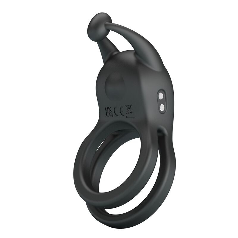 PRETTY LOVE GOODWIN ANILLO VIBRADOR DOBLE PARA PENE RECARGABLE NEGRO