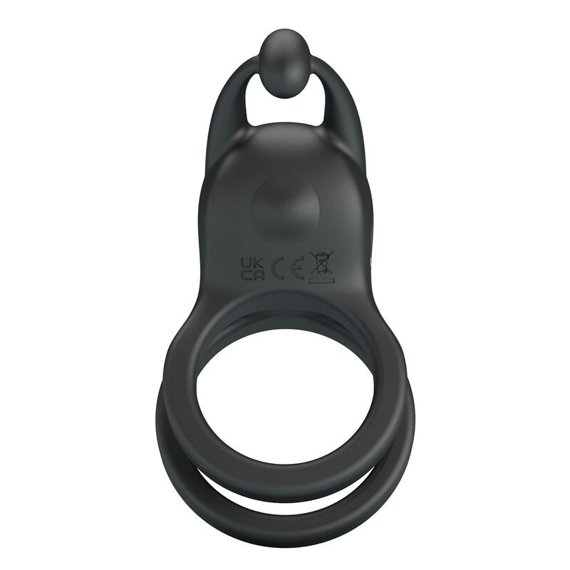PRETTY LOVE GOODWIN ANILLO VIBRADOR DOBLE PARA PENE RECARGABLE NEGRO