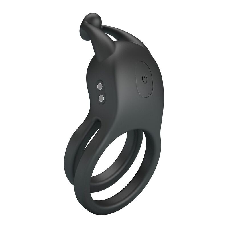 PRETTY LOVE GOODWIN ANILLO VIBRADOR DOBLE PARA PENE RECARGABLE NEGRO