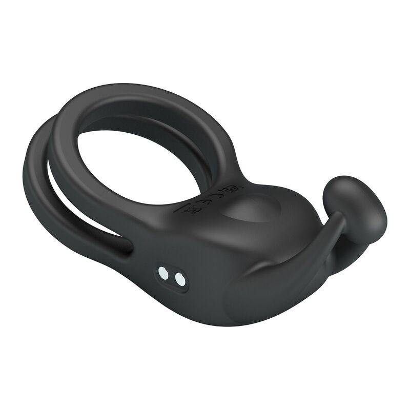 PRETTY LOVE GOODWIN ANILLO VIBRADOR DOBLE PARA PENE RECARGABLE NEGRO