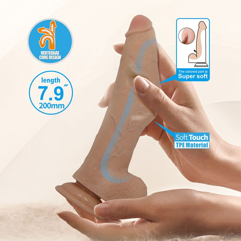 PRETTY LOVE FABIAN DILDO FLEXIBLE CON VENTOSA CARNE