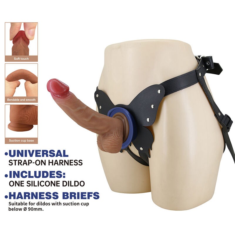 PRETTY LOVE YETI ARNeS STRAP ON CON DILDO Y VENTOSA CARNE