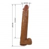 PRETTY LOVE PAT DILDO REALiSTICO FLEXIBLE CON VENTOSA 40 CM Ø 6 CM MARRoN