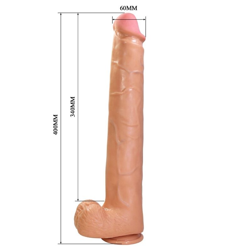 PRETTY LOVE RAEL DILDO REALiSTICO FLEXIBLE CON VENTOSA 40 CM Ø 6 CM MARRoN
