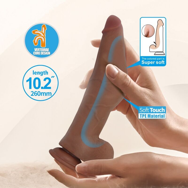 PRETTY LOVE ULRIC DILDO REALiSTICO FLEXIBLE 26 CM Ø 55 CM TPE MARRoN