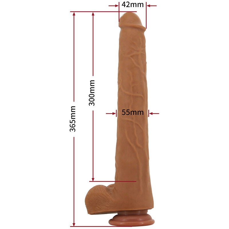 PRETTY LOVE VIGGO DILDO REALISTA TACTO SUAVE CON PIEL DESLIZANTE 365 CM MARRoN