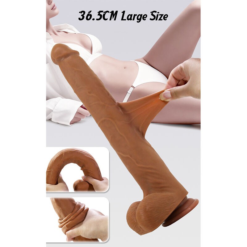 PRETTY LOVE VIGGO DILDO REALISTA TACTO SUAVE CON PIEL DESLIZANTE 365 CM MARRoN