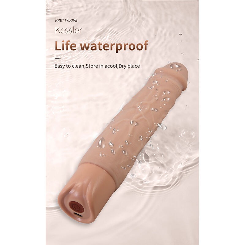 PRETTY LOVE KESSLER DILDO VIBRADOR REALISTA 10 MODOS DE VIBRACIoN Y 10 DE EMPUJE 22 CM NATURAL