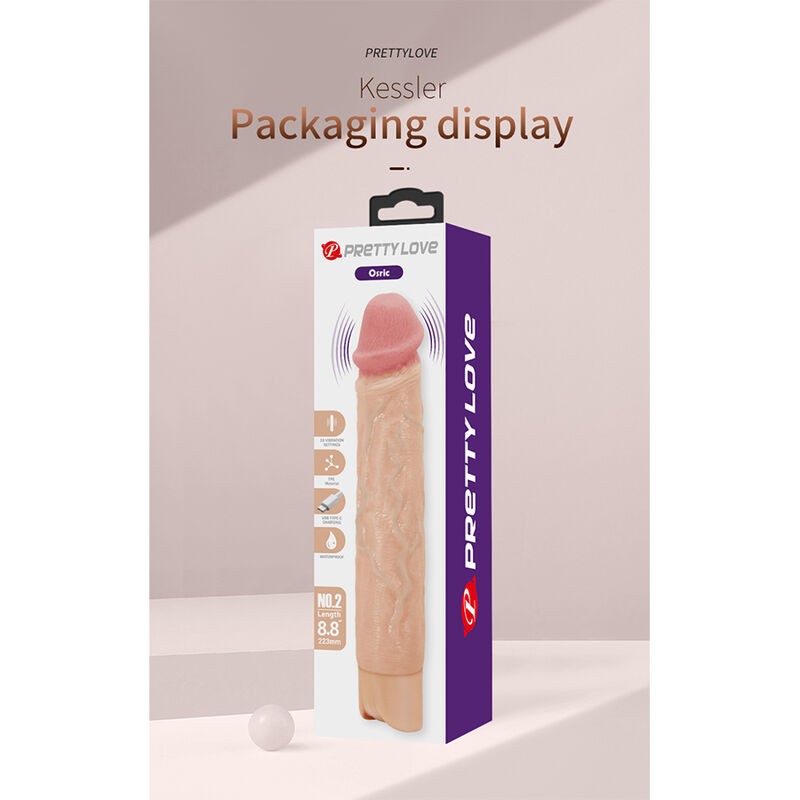 PRETTY LOVE KESSLER DILDO VIBRADOR REALISTA 10 MODOS DE VIBRACIoN Y 10 DE EMPUJE 22 CM NATURAL