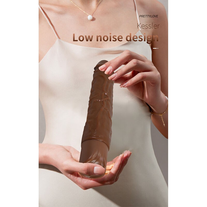 PRETTY LOVE KESSLER DILDO VIBRADOR REALISTA 10 MODOS DE VIBRACIoN Y 10 DE EMPUJE 22 CM MARRoN