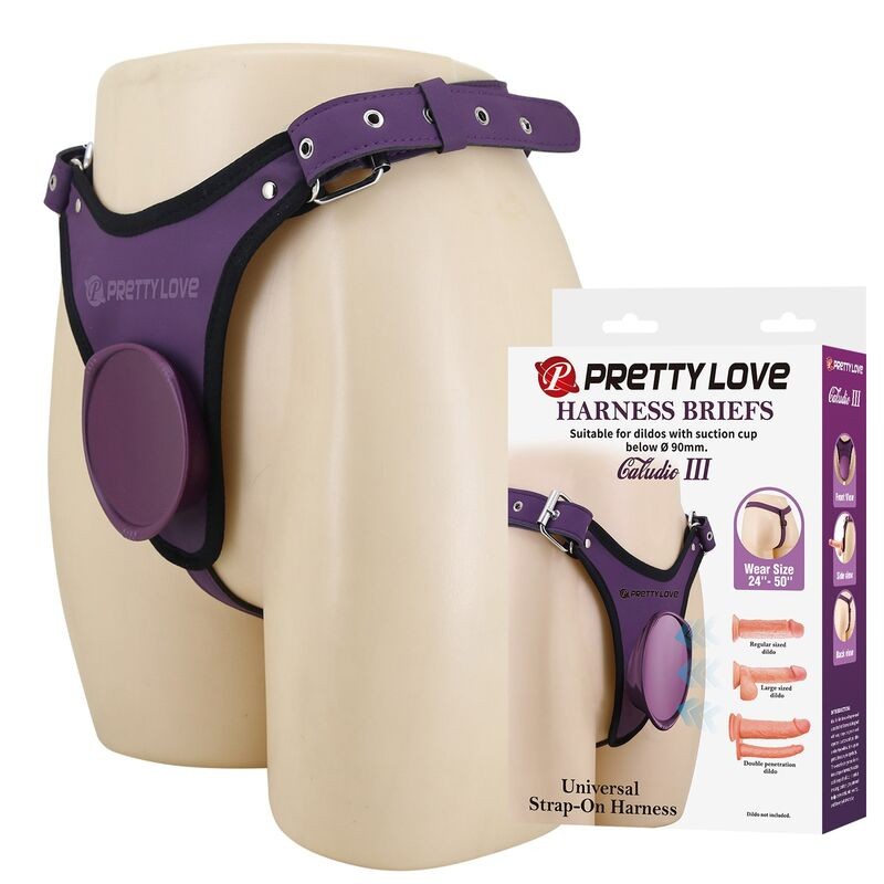 PRETTY LOVE ARNeS UNIVERSAL TIPO BRAGA PARA STRAP ON MORADO Y NEGRO