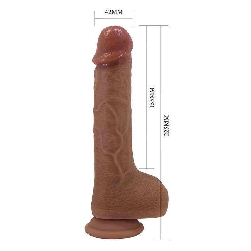 PRETTY LOVE TOMMY VIBRADOR REALiSTICO CON EMPUJE MARRoN OSCURO CONTROL REMOTO