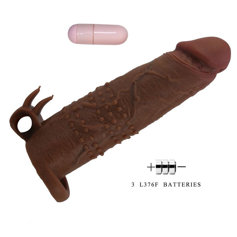 PRETTY LOVE QUILLON FUNDA PARA PENE VIBRADORA 20 CM Ø 4 CM COLOR MARRoN