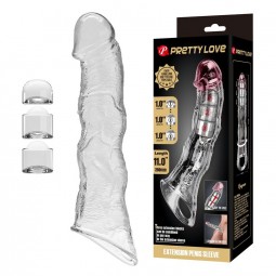 PRETTY LOVE FUNDA EXTENSORA PARA PENE AJUSTABLE 28 CM Ø 45 CM COLOR TRANSPARENTE
